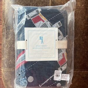 Pottery Barn Kids Star Wars Millennium Falcon Quilted Sham - Navy and Red